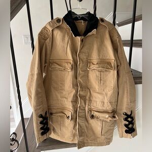 Free People Beige Utility Jacket